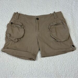 Ark Shorts Women's Size L Light Brown Roll Cuff  Flap Pockets Shorts